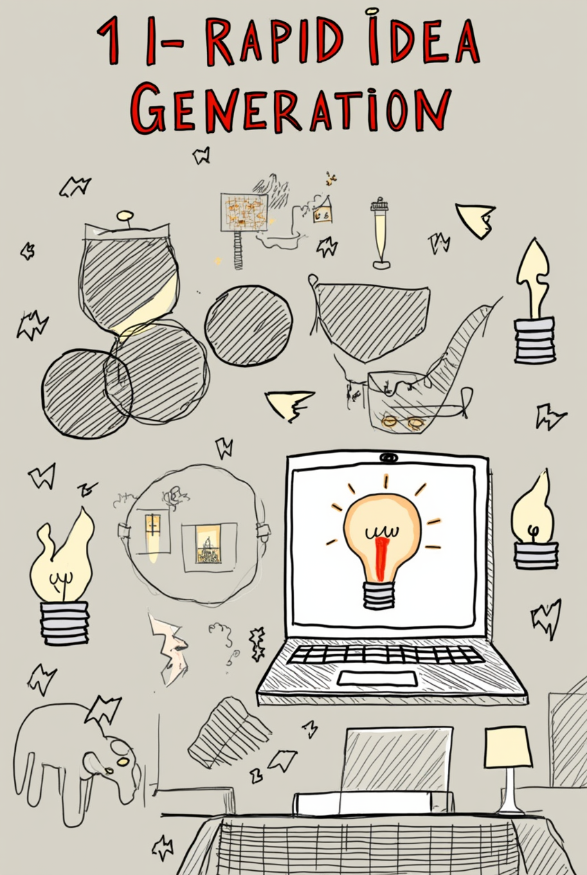 Krea AI demonstrating rapid idea generation from a sketch